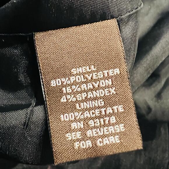 Adrienne Vittadini Studio Women’s Jacket Black Denim Stitched Gold Accent Size 4 - Picture 8 of 8